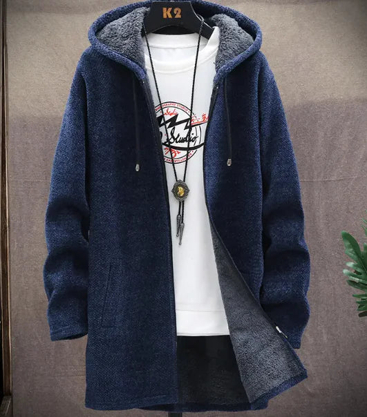 Jacket plus fleece hooded men sweater