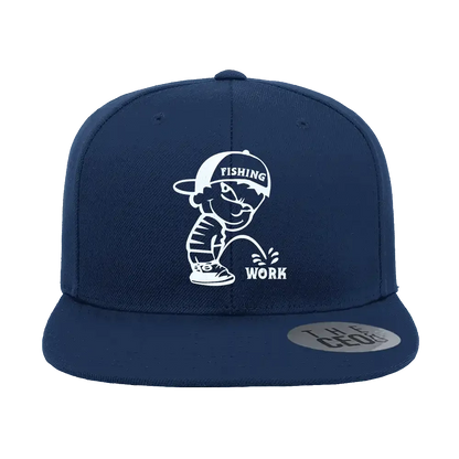 Fishing And Work Embroidered Flat Bill Cap