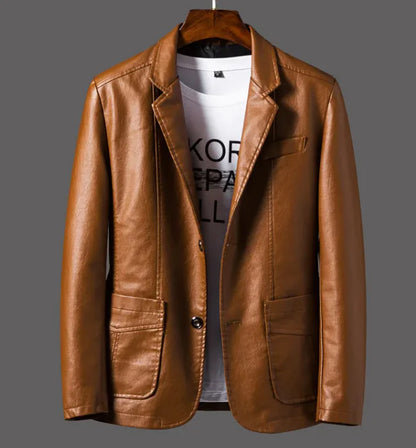 Men's Sleek Leather Fall Jacket