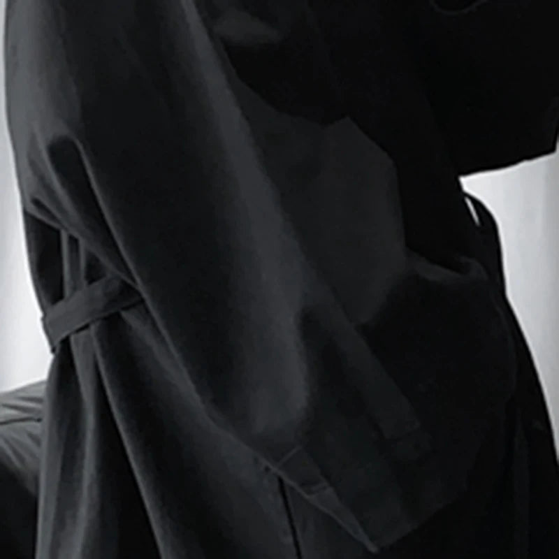 Mauroicardi Autumn Long Black Oversized Trench Coat