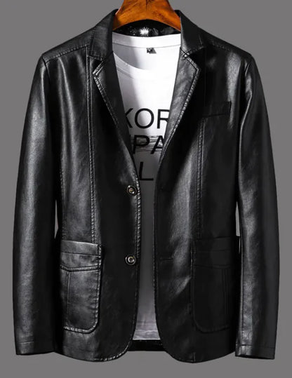 Men's Sleek Leather Fall Jacket