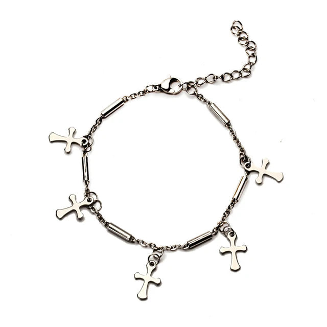 Hollow Double Chain Cross Pendant for Men