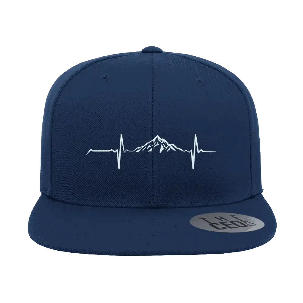 Heartbeat V1 Embroidered Flat Bill Cap