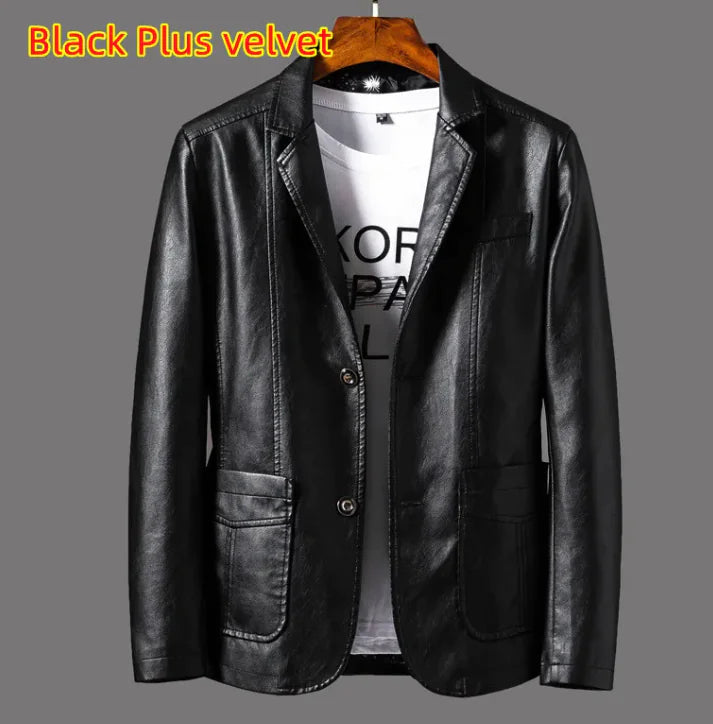 Men's Sleek Leather Fall Jacket