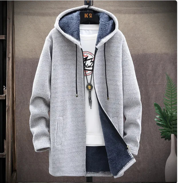 Jacket plus fleece hooded men sweater