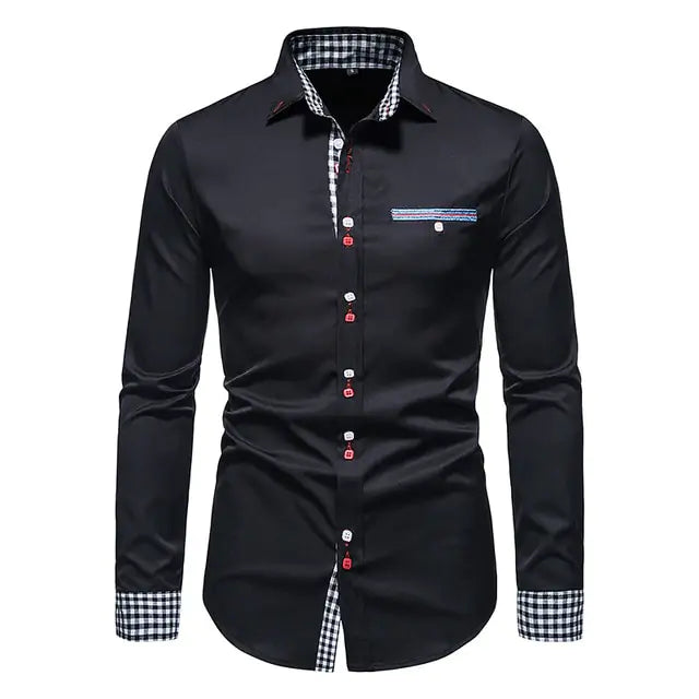 Patchwork Formal Shirts for Men