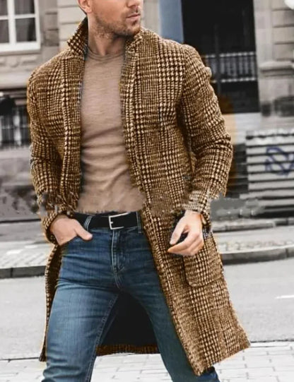 Men's Wool-Blend Mid-Length Coat