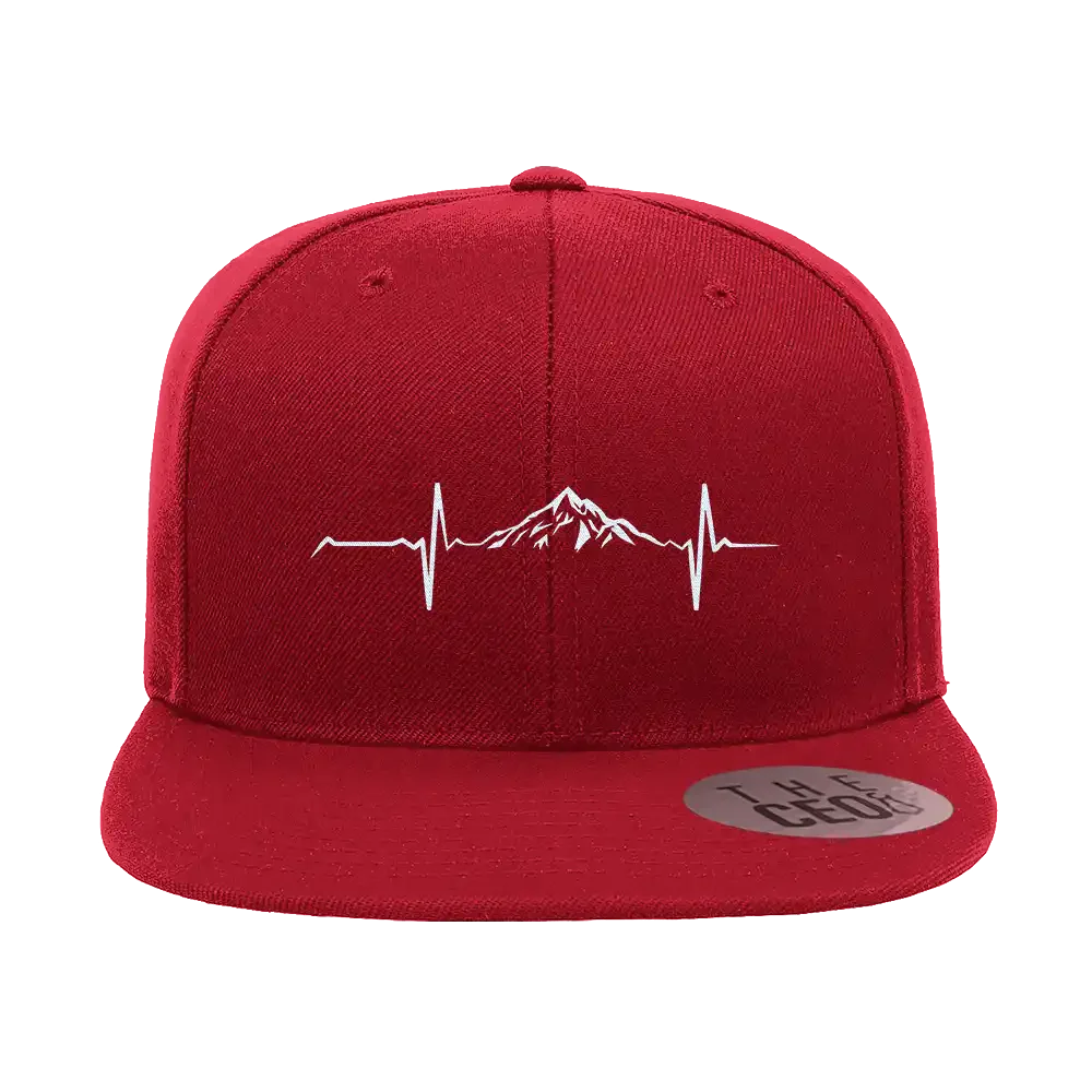 Heartbeat V1 Embroidered Flat Bill Cap