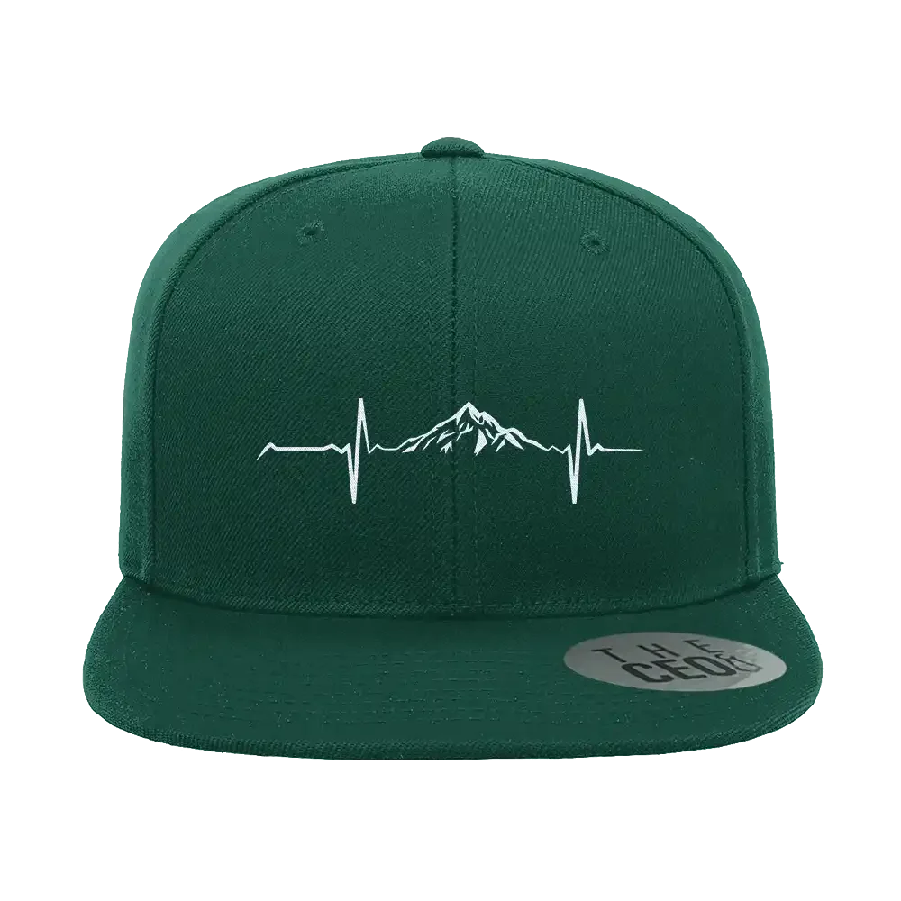 Heartbeat V1 Embroidered Flat Bill Cap