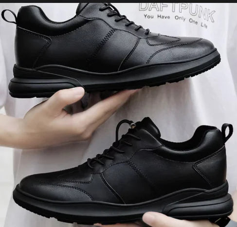 Sneakers Men Elevator Shoes Fashion Soft Leather