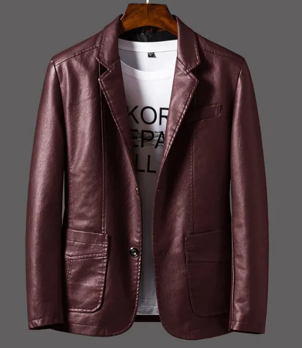 Men's Sleek Leather Fall Jacket