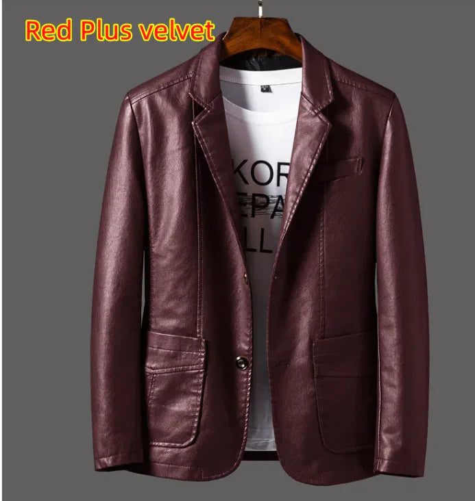 Men's Sleek Leather Fall Jacket