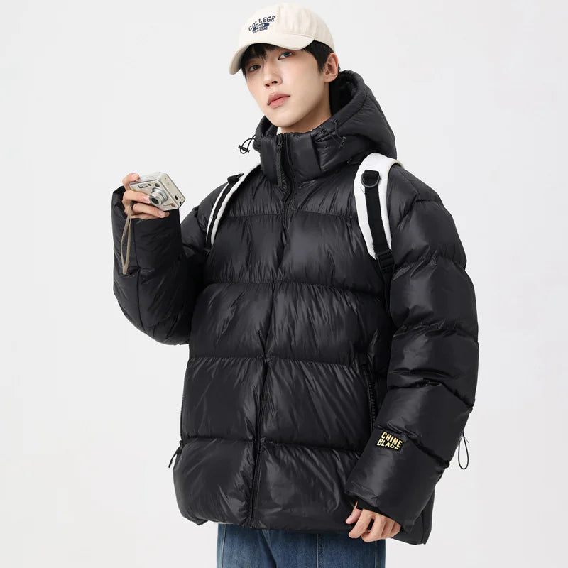 Men's Fashion Simple Cotton-padded Jacket Graphene Plus Size Coat Top