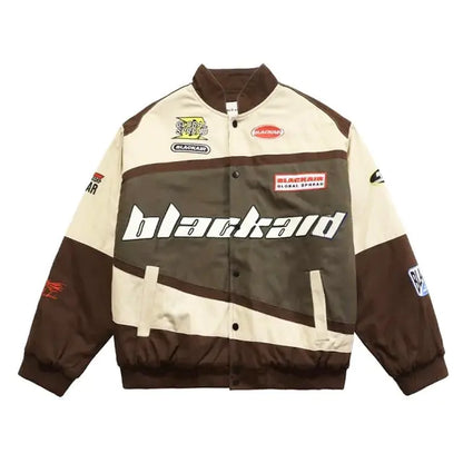 Streetwear Letter Print Motorcycle Jacket Men