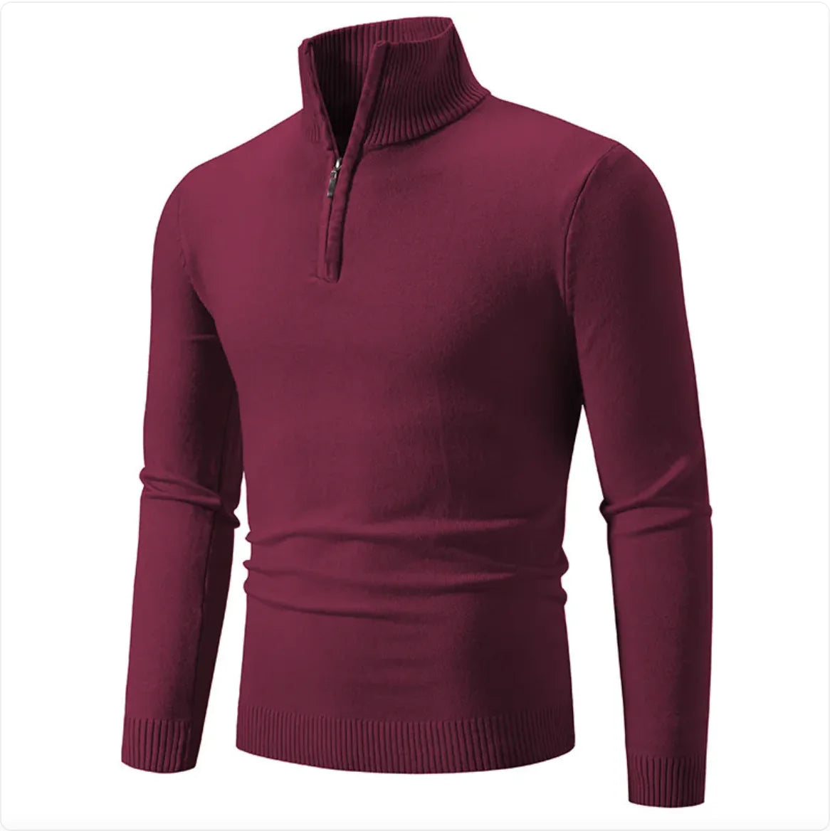 Men's Half-Zip Turtleneck Sweater