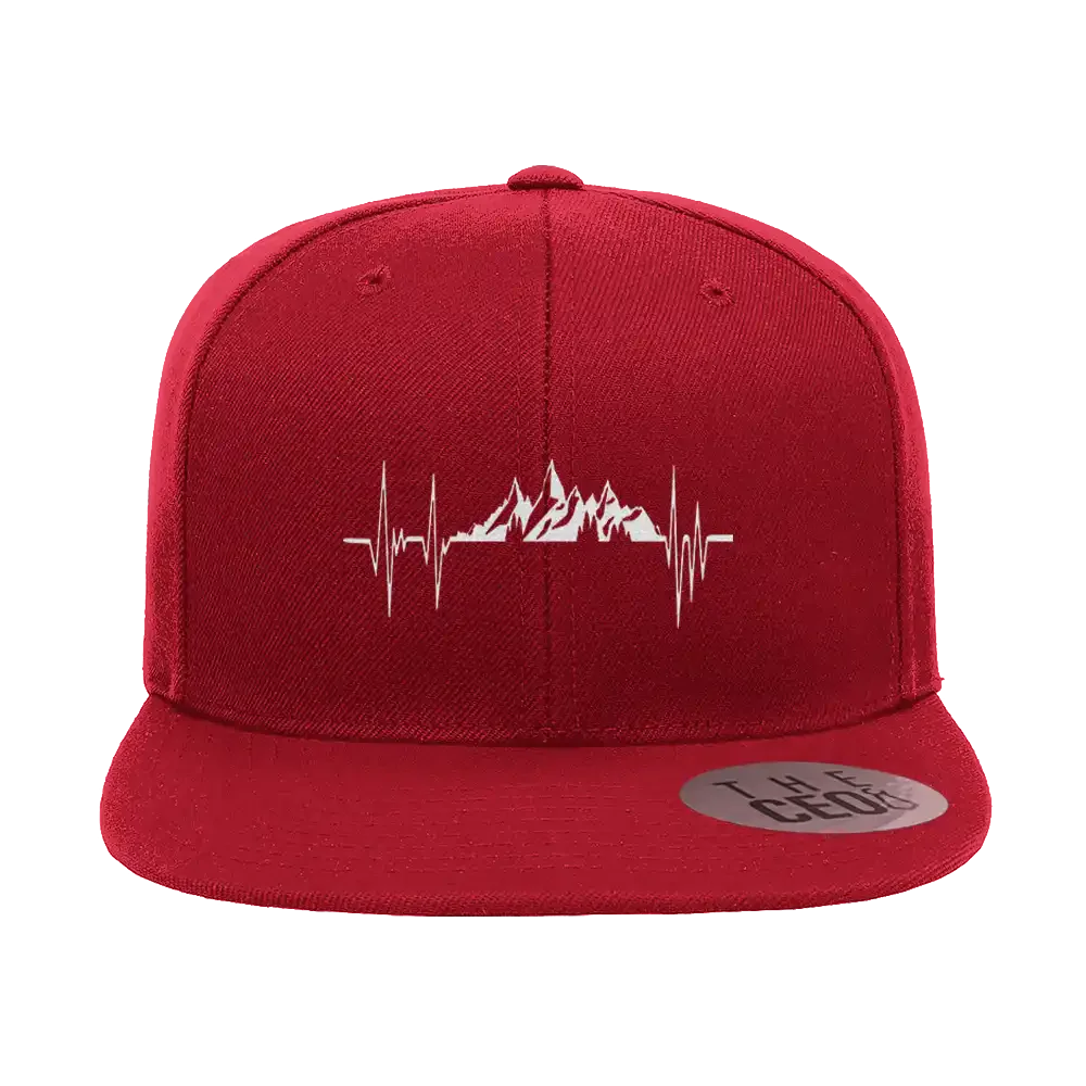 Heartbeat V2 Embroidered Flat Bill Cap