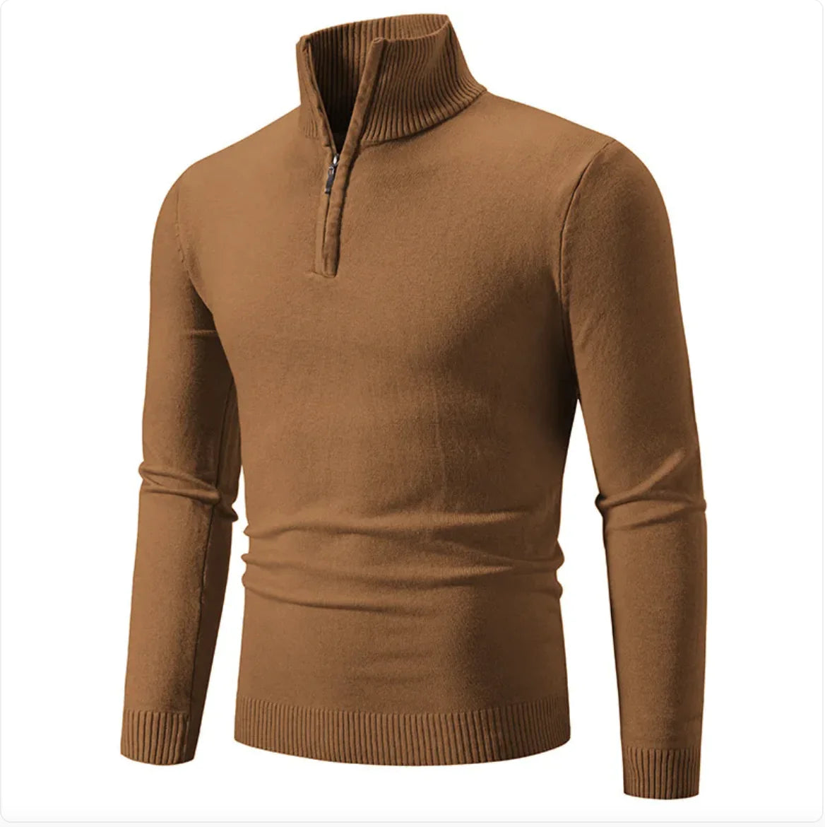 Men's Half-Zip Turtleneck Sweater