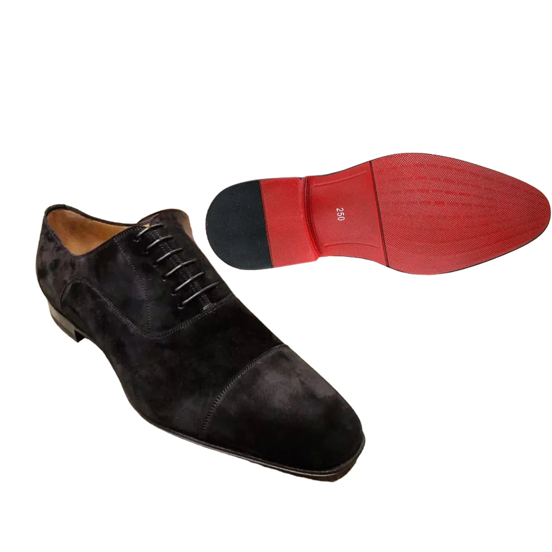 Red Bottom Classic Suede Leather Black Oxfords Party Shoes