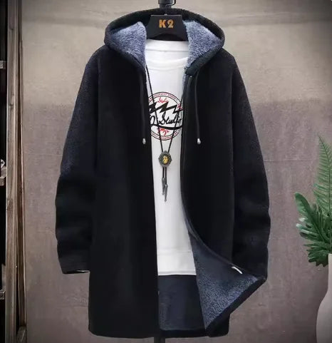 Jacket plus fleece hooded men sweater