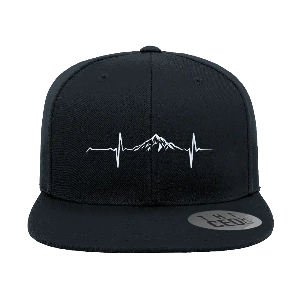 Heartbeat V1 Embroidered Flat Bill Cap