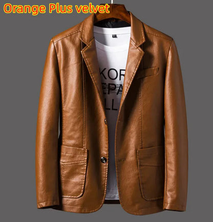 Men's Sleek Leather Fall Jacket