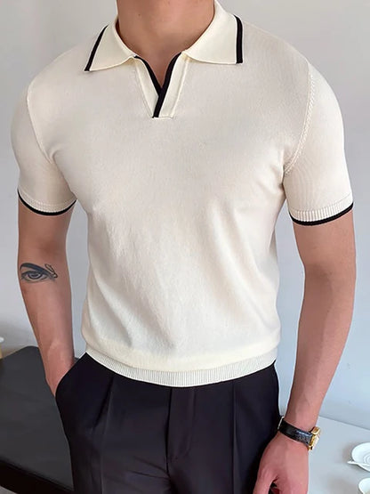 Summer Men Fashion Polo Shirts Short Sleeve